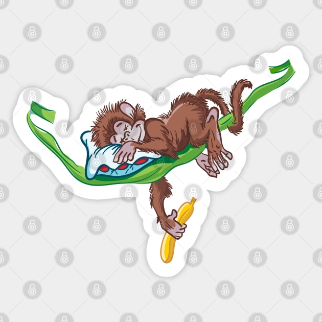 donkey sleeping vine banana Sticker by Mako Design 